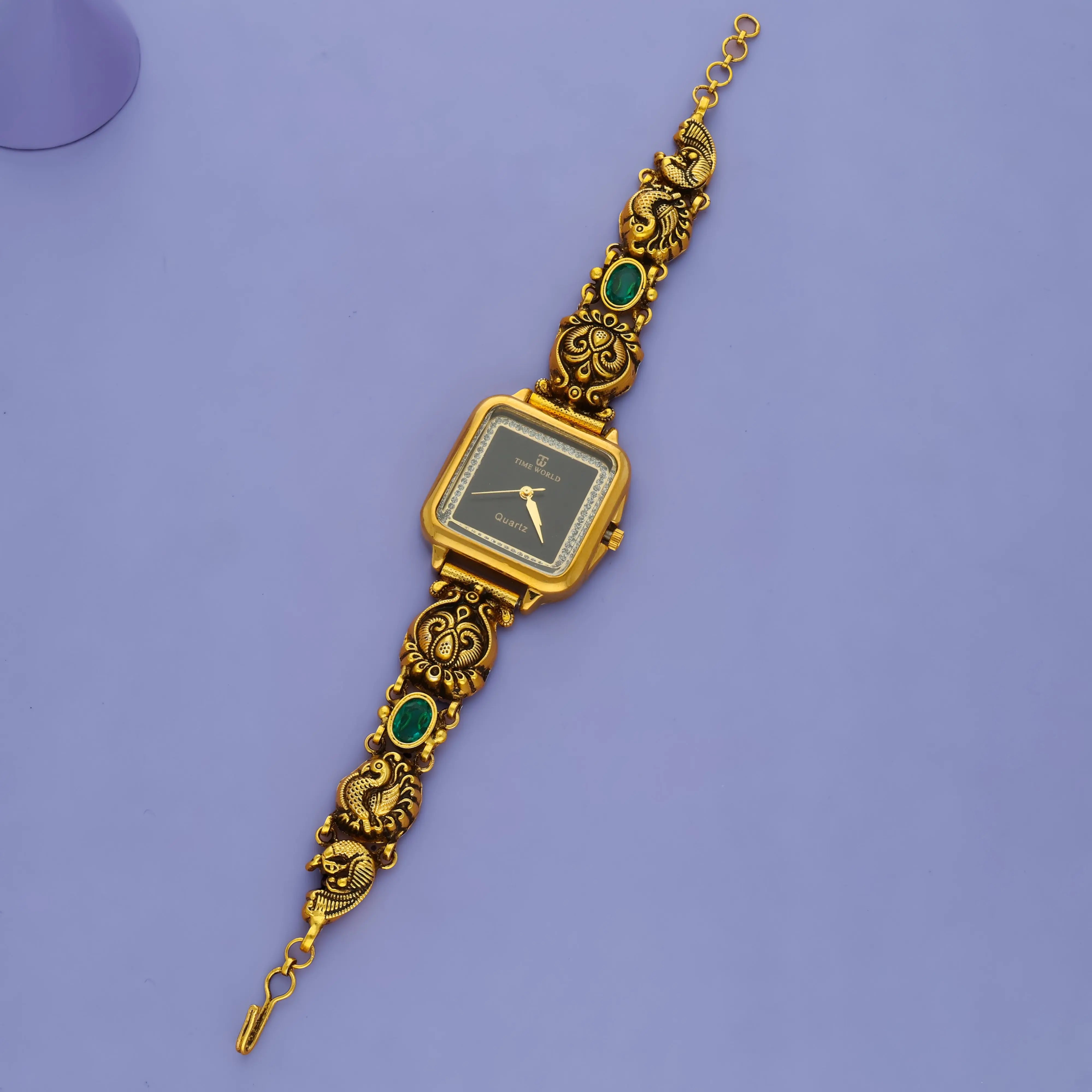 925 Silver Samragni Antique Gold-Polished Watch
