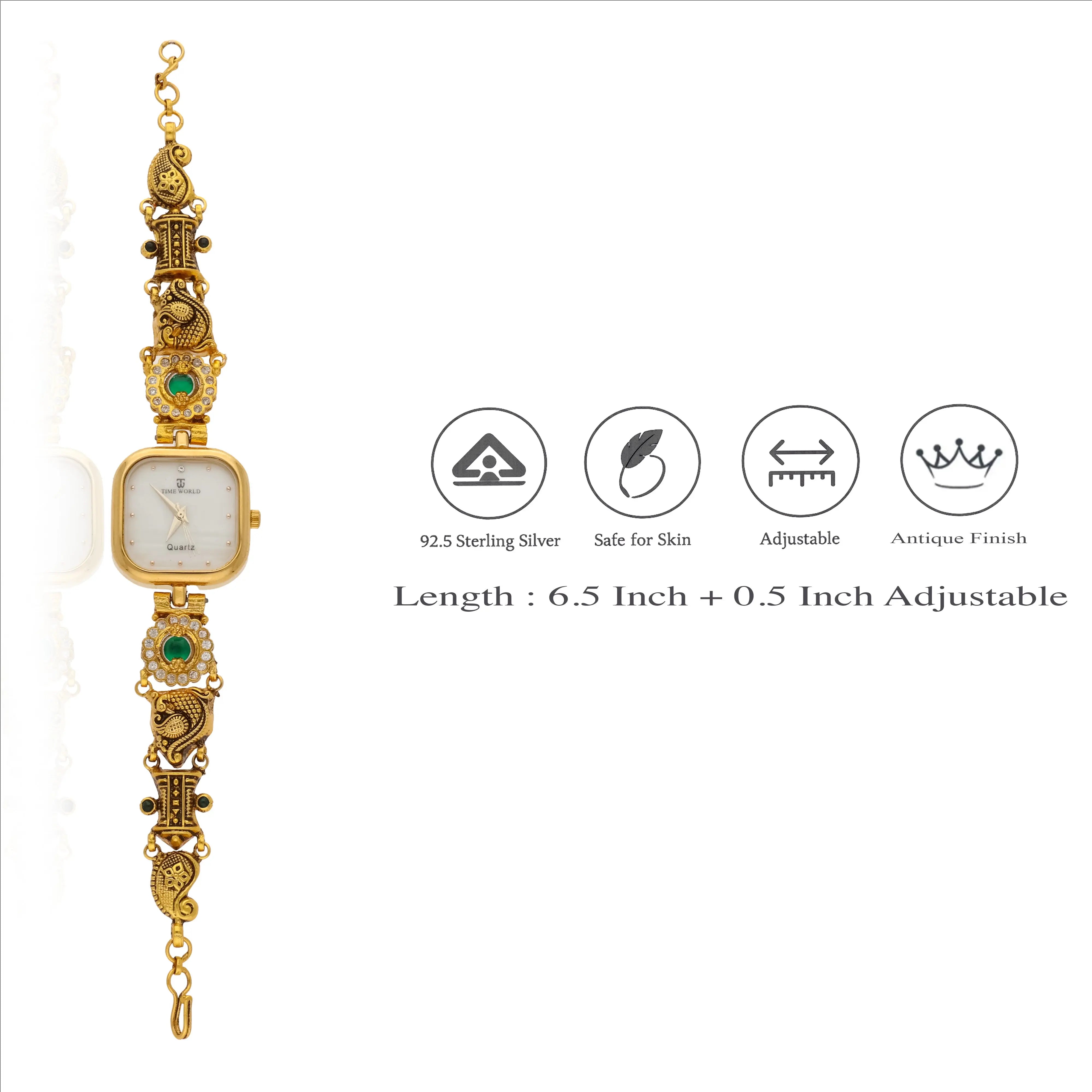 925 Silver Peacock Heritage Jewelry Watch