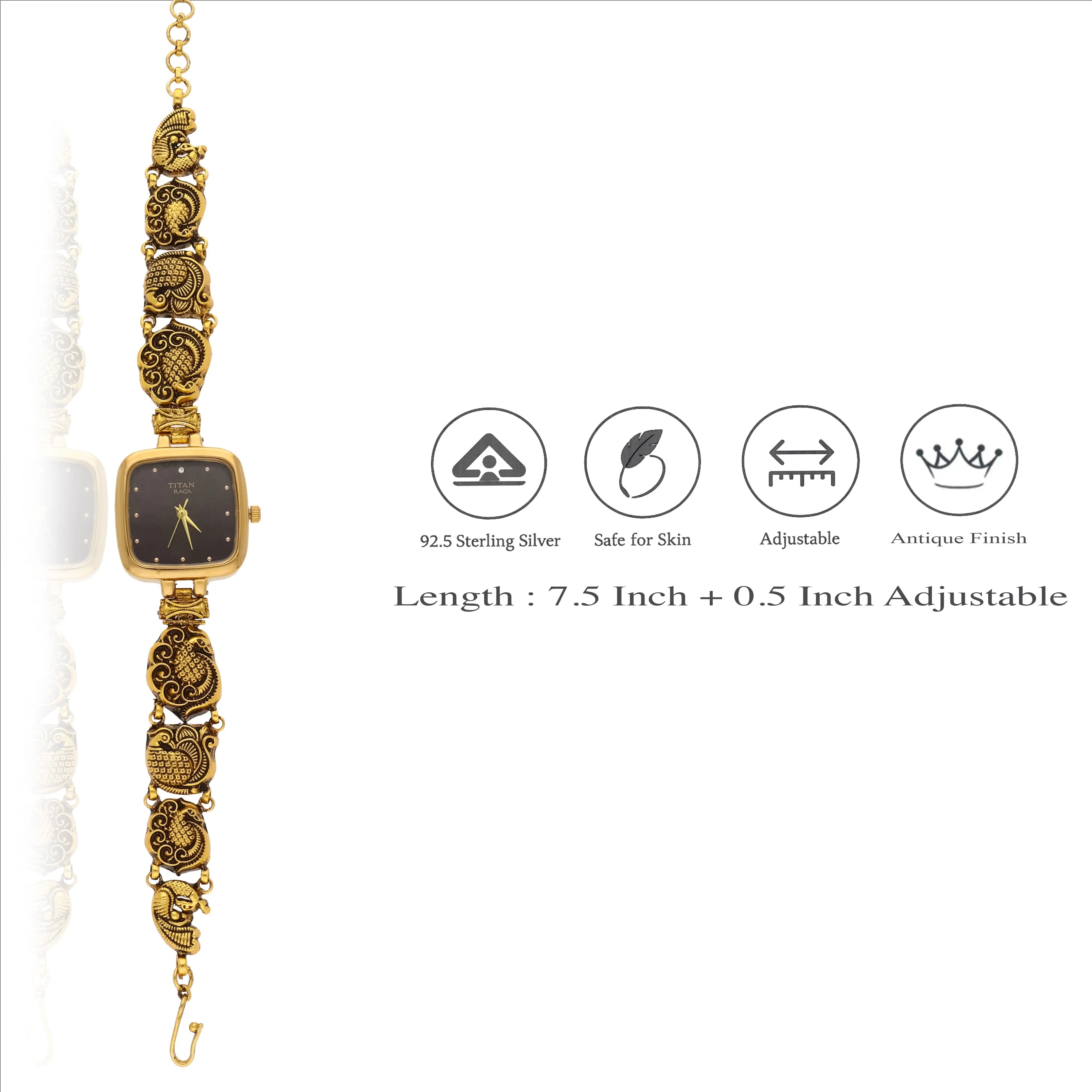 Regal Charm 925 Silver Statement Watch