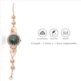 Rose Gold Awesome Green 925 Silver Watch(6-7In)