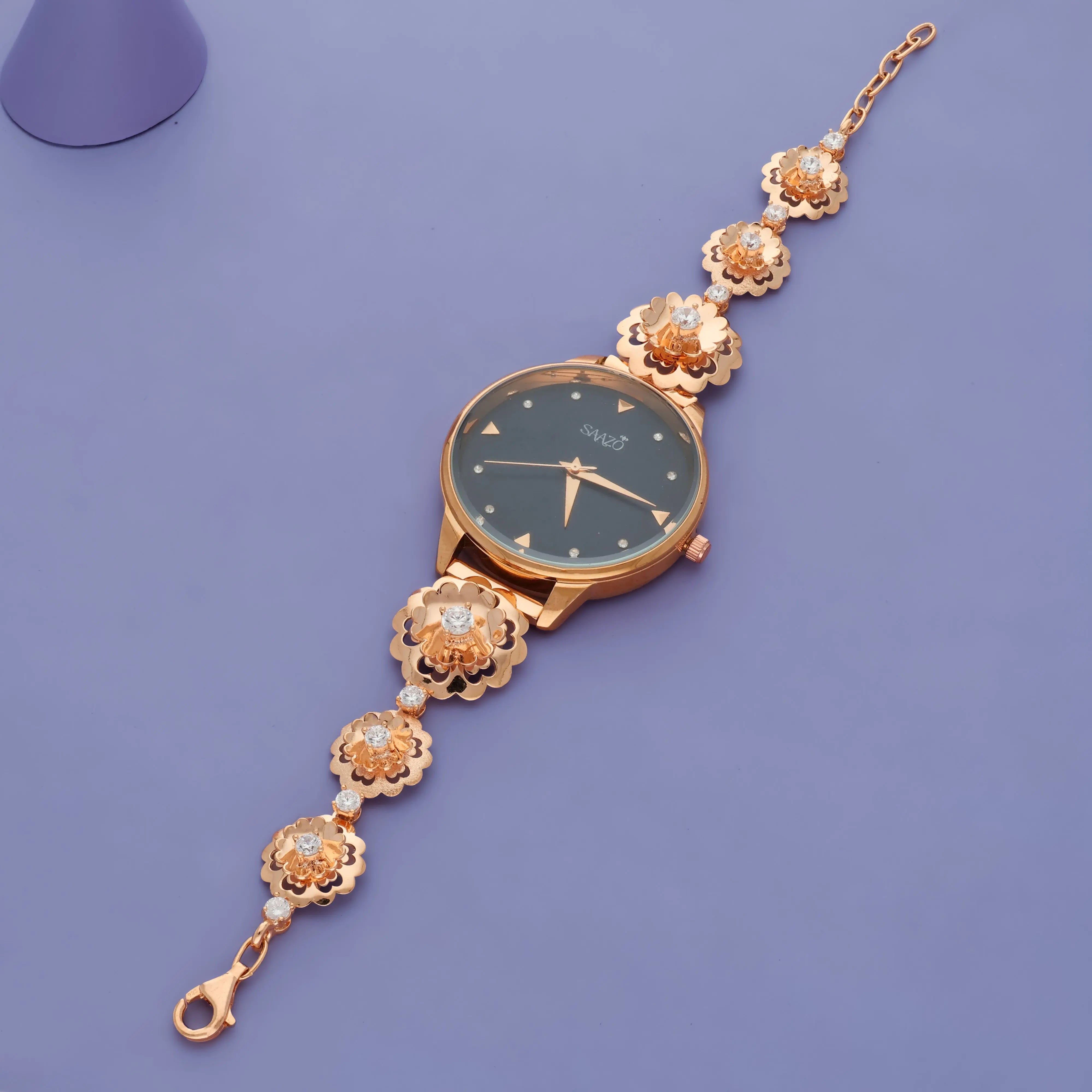 Rose Gold 925 Silver Statement Watch(6.5-7.5In)
