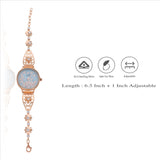 Rose Gold Butterfly Blue 925 Silver Watch(6.5-7In)