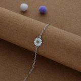 White Daisy Kid Silver Bracelet ( 9+ Yrs)  | 925 Hallmark | Adjustable | Everyday Wear