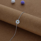 Whitish Glory flower Kid Silver Bracelet ( 9+ Yrs)  | 925 Hallmark | Adjustable | Everyday Wear