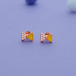 Yellow Bow 925 Silver Kids Stud (3+ Yrs)