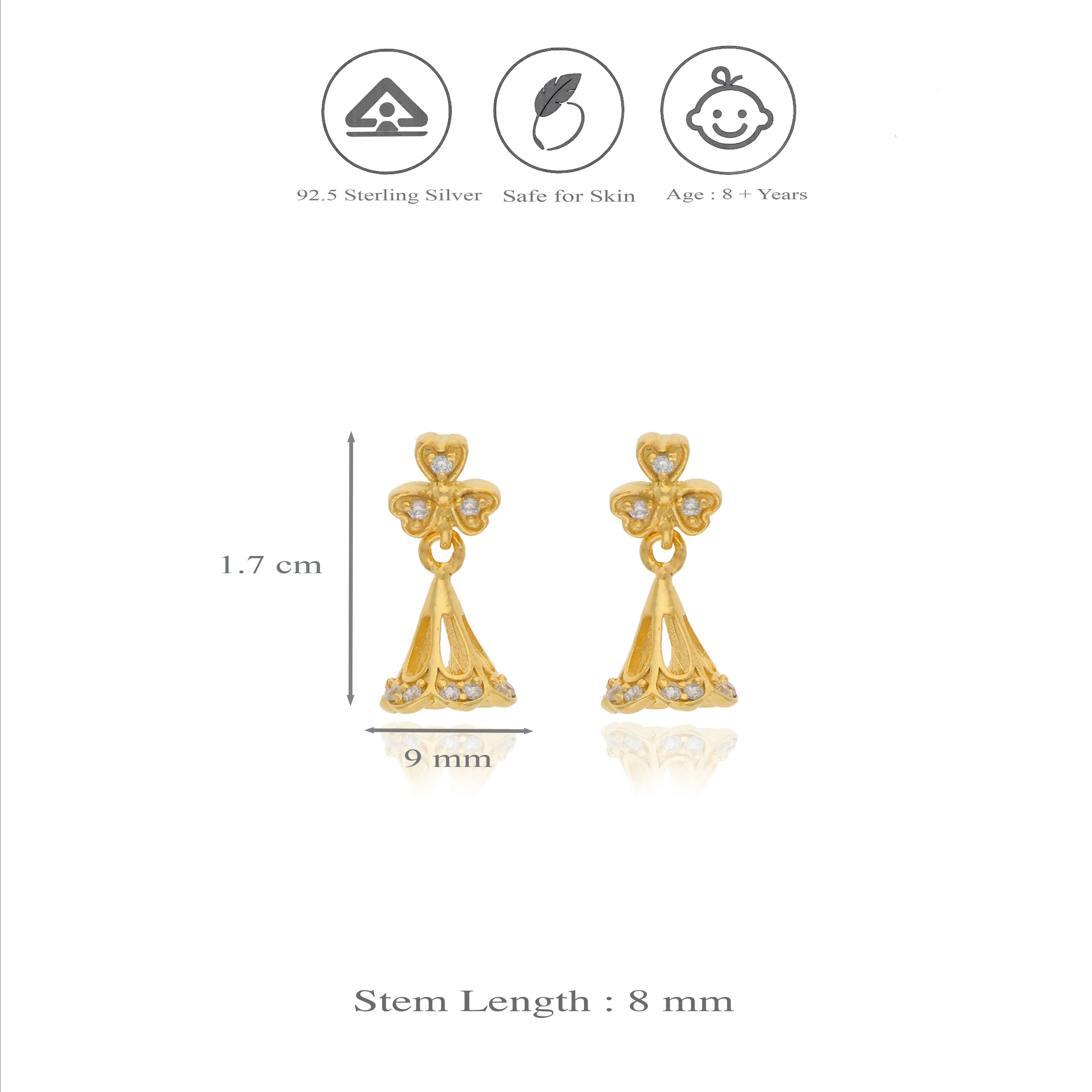 Trishira Clover 925 Silver Traditional Kid Earring