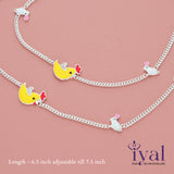 Shimmering Cartoon Silver Anklet for Kids(3-5yrs)