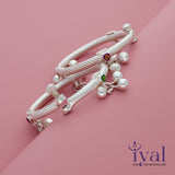 Natural Silver Classic Anklet with Bells for Babies(0-3months)
