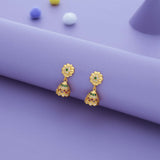 Anenya Blossom Gold Polish 925 Silver Traditional Jhumka for Kids and Women