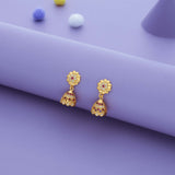 Rishita Daisy Blossom Gold Polish 925 Silver Traditional Jhumka for Kids and Women