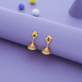 Kiara Dolphin White Stone Gold Polish 925 Silver Traditional Jhumka for Kids and Women