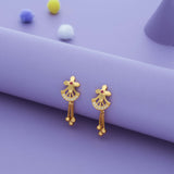 Kavinaya Floral Arc Gold Polish 925 Silver Traditional Women Earring