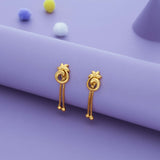 Vennila Floral Spiral Gold Polish 925 Silver Traditional Women Earring