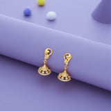 Tara Golden Twirl Gold Polish 925 Silver Traditional Jhumka for Kids and Women
