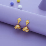 Diya Leaf Gold Polish 925 Silver Traditional Jhumka for Kids and Women