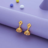 Navya Royal Peacock Gold Polish 925 Silver Traditional Jhumka for Kids and Women