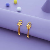 Ilakiya Leaf Knot Gold Polish 925 Silver Traditional Women Earring