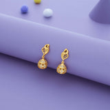 Anvi Twirl Shine Gold Polish 925 Silver Traditional Jhumka for Kids and Women