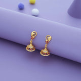 Riya Maroon Stone Gold Polish 925 Silver Traditional Jhumka for Kids and Women