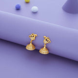 Meera Attractive Swan Gold Polish 925 Silver Traditional Jhumka for Kids and Women