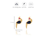 Traditional Peacock 925 silver earring